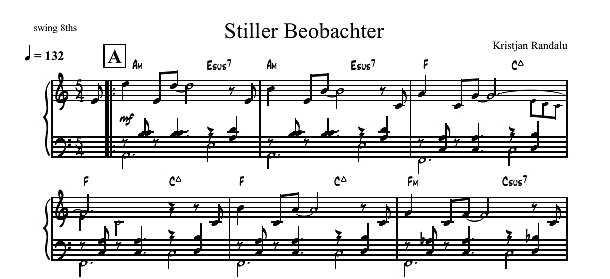 "Stiller Beobachter" Leadsheet Score